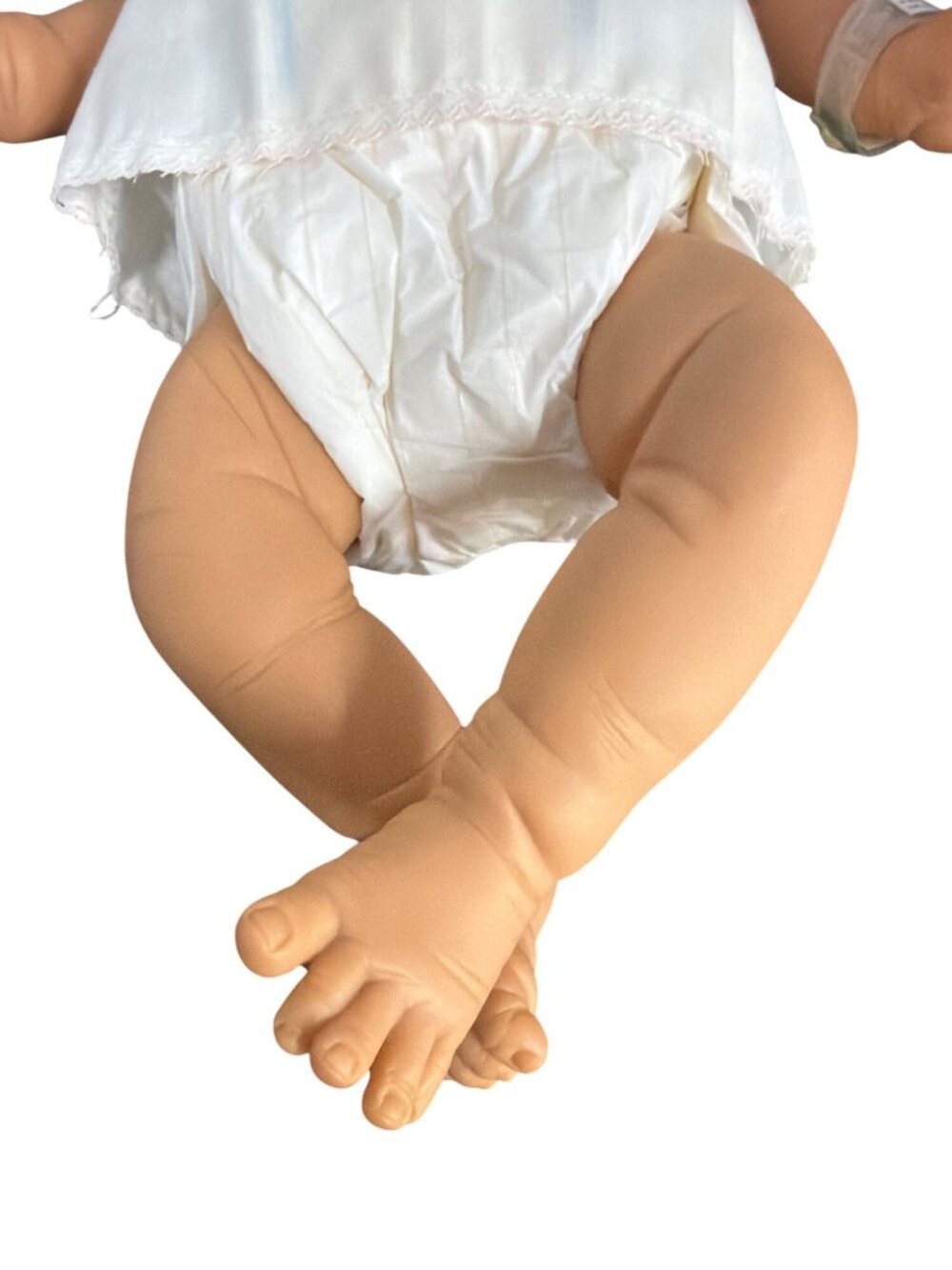 Realistic Baby Doll With Pacifier & Pink Bunny Onesie For Roleplay Or Collection - Picture 8 of 14
